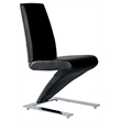 Pemberly Row Faux Leather Z Dining Chair in Black (Set of 2)