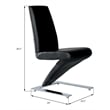 Pemberly Row Faux Leather Z Dining Chair in Black (Set of 2)