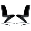 Pemberly Row Faux Leather Z Dining Chair in Black (Set of 2)
