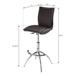 Pemberly Row Adjustable Bar Stool in Black