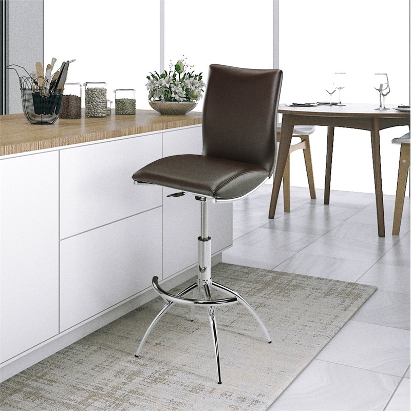 Pemberly Row Adjustable Bar Stool in Black
