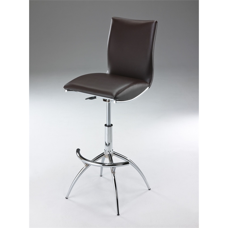 Pemberly Row Adjustable Bar Stool in Black