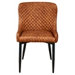 Pemberly Row 18'' Modern Faux Leather Tufted Dining Chair in Tan (Set of 2)