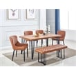 Pemberly Row 18'' Modern Faux Leather Tufted Dining Chair in Tan (Set of 2)
