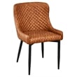 Pemberly Row 18'' Modern Faux Leather Tufted Dining Chair in Tan (Set of 2)