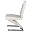 Pemberly Row Faux Leather Z Dining Chair in White (Set of 2)