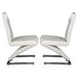 Pemberly Row Faux Leather Z Dining Chair in White (Set of 2)