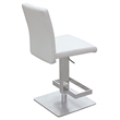 Pemberly Row Faux Leather Adjustable Bar Stool in White