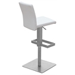 Pemberly Row Faux Leather Adjustable Bar Stool in White