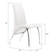 Pemberly Row Faux Leather Dining Chair in White (Set of 2)