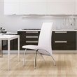 Pemberly Row Faux Leather Dining Chair in White (Set of 2)