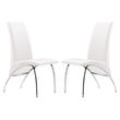 Pemberly Row Faux Leather Dining Chair in White (Set of 2)