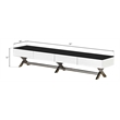 Pemberly Row Wood TV Stand with X Leg in White and Black