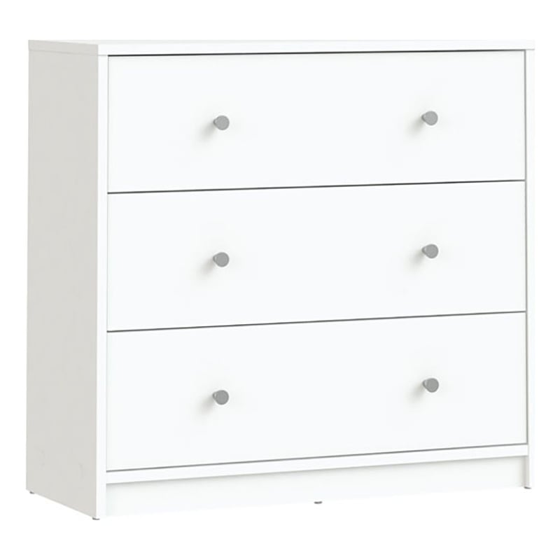 Pemberly Row Contemporary 3-Drawer Engineered Wood Chest in White