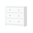Pemberly Row Contemporary 3-Drawer Engineered Wood Chest in White
