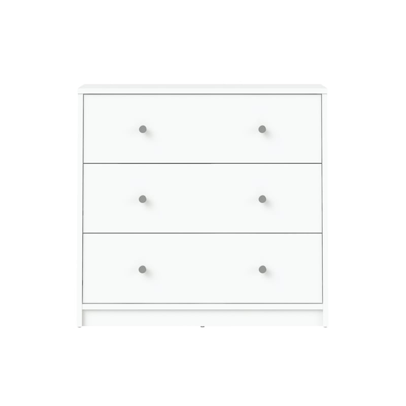 Pemberly Row Contemporary 3-Drawer Engineered Wood Chest in White