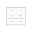 Pemberly Row Contemporary 3-Drawer Engineered Wood Chest in White