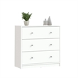 Pemberly Row Contemporary 3-Drawer Engineered Wood Chest in White