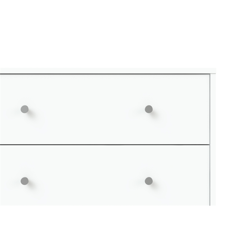 Pemberly Row Contemporary 3-Drawer Engineered Wood Chest in White