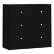 Pemberly Row Traditional 3-Drawer Engineered Wood Chest in Black