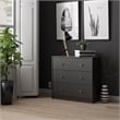 Pemberly Row Traditional 3-Drawer Engineered Wood Chest in Black