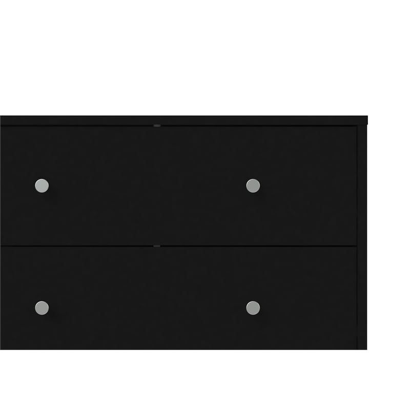 Pemberly Row Traditional 3-Drawer Engineered Wood Chest in Black