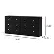 Pemberly Row Contemporary 6 Drawer Double Dresser in Black