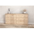Pemberly Row Engineered Wood Brown Contemporary 6 Drawer Double Dresser