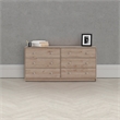 Pemberly Row Engineered Wood Brown Contemporary 6 Drawer Double Dresser