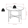 Pemberly Row Round Drop Leaf Contemporary Solid Wood Dining Table in Light Oak