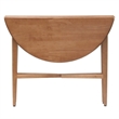 Pemberly Row Round Drop Leaf Contemporary Solid Wood Dining Table in Light Oak