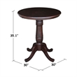 Pemberly Row Round Wood Counter Height Dining Table in Brown