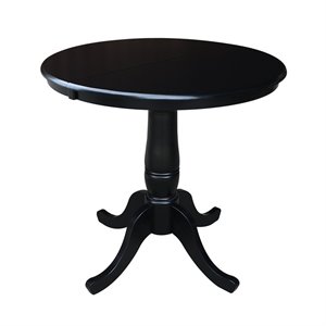 Pemberly Row 36&quot Round Top Adjustable Dining Table in Black