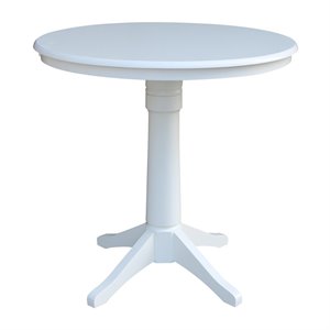 Pemberly Row 36&quot Round Top Counter Table in White