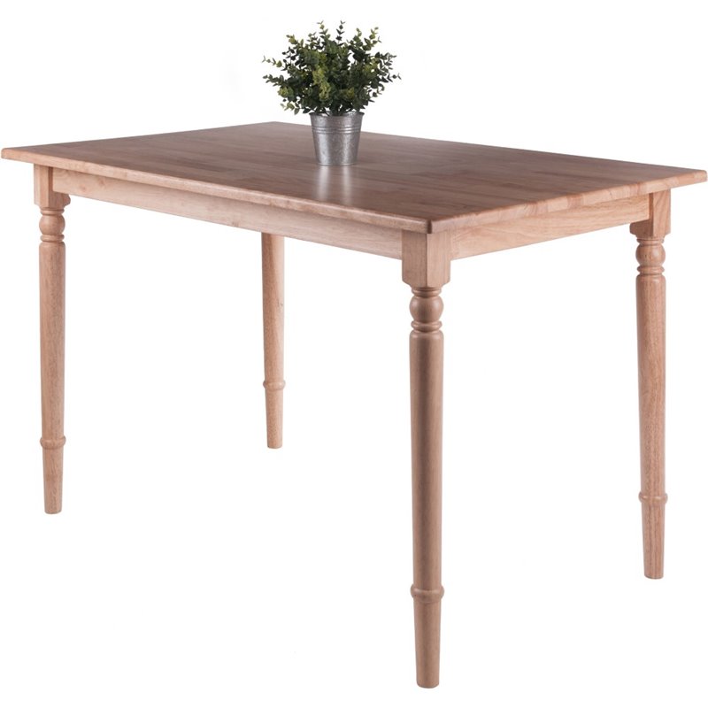 Pemberly Row Transitional Solid Wood Dining Table in Natural