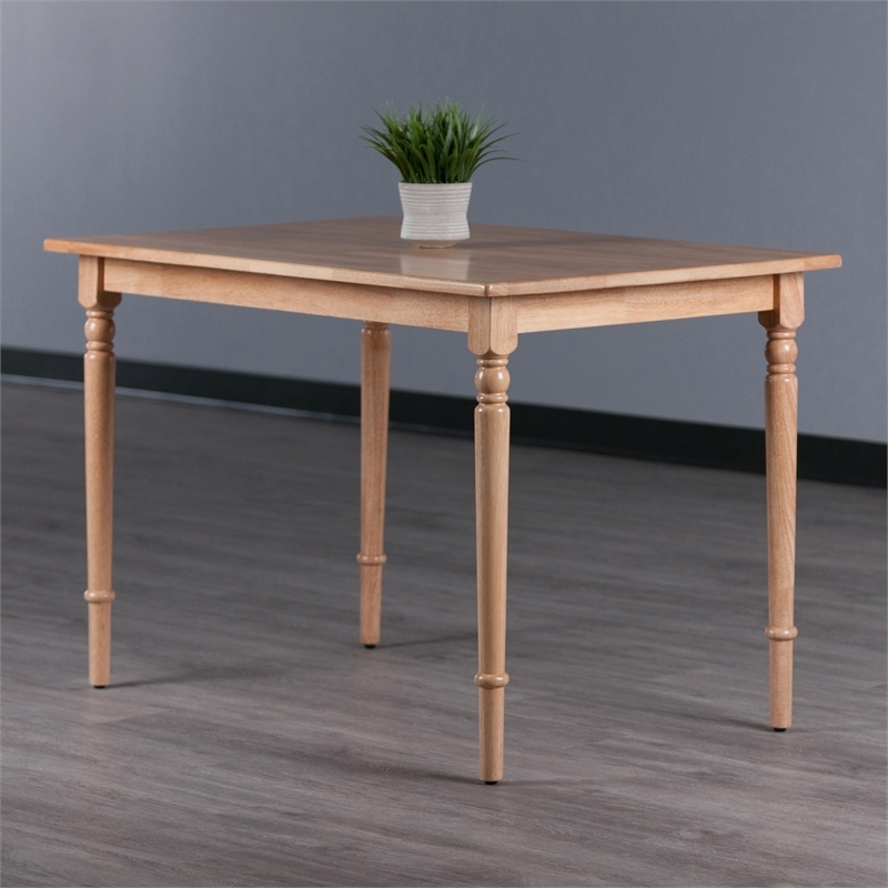 Pemberly Row Transitional Solid Wood Dining Table in Natural