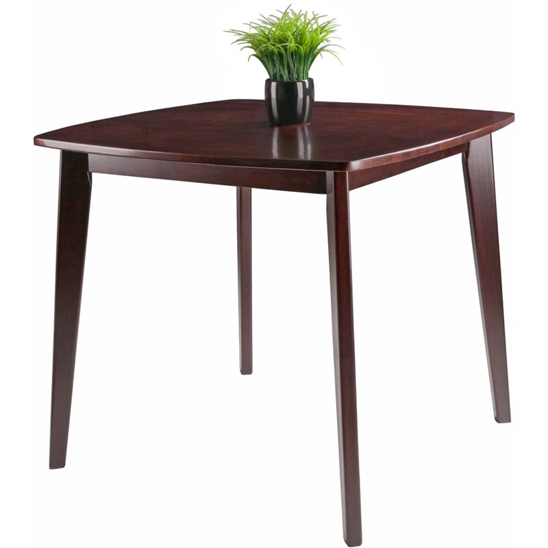 Pemberly Row Square Transitional Solid Wood Dining Table in Walnut