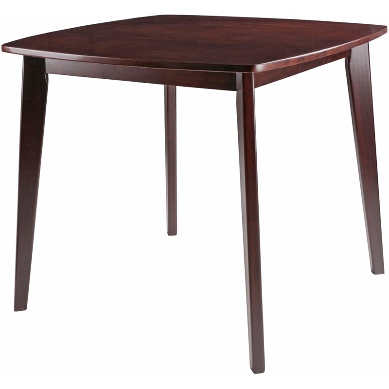 Pemberly Row Square Transitional Solid Wood Dining Table in Walnut