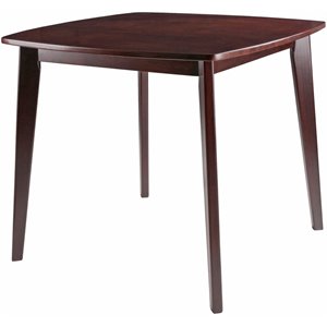 Pemberly Row Square Transitional Solid Wood Dining Table in Walnut