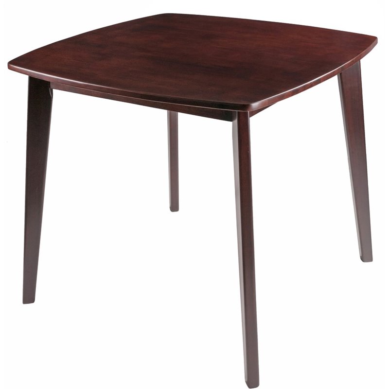 Pemberly Row Square Transitional Solid Wood Dining Table in Walnut