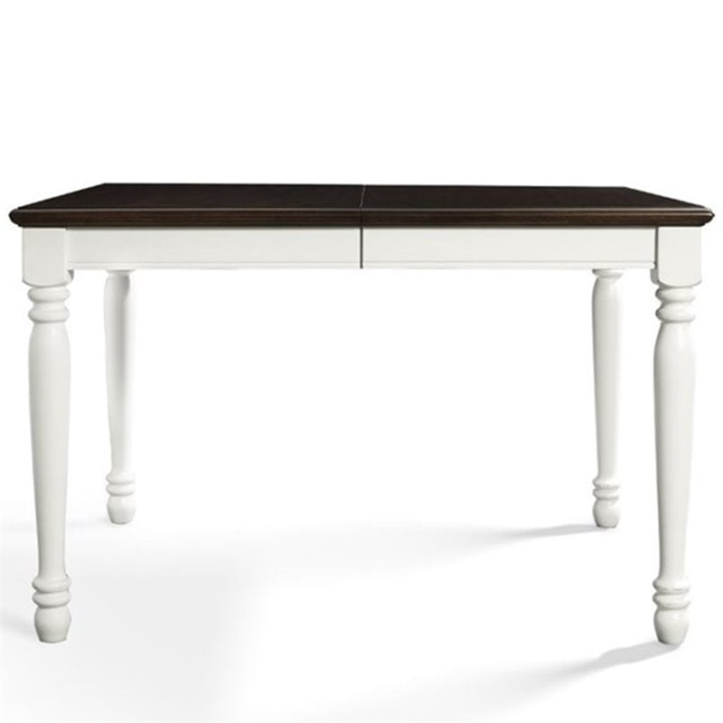 Pemberly Row Turned Leg Extendable Dining Table in White