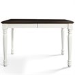 Pemberly Row Turned Leg Extendable Dining Table in White