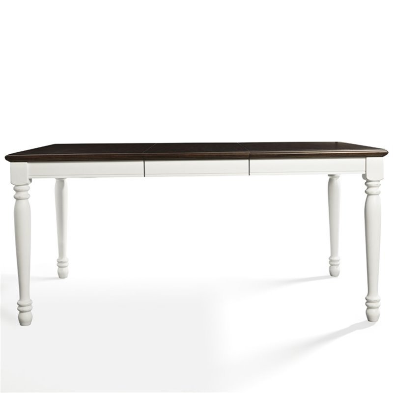Pemberly Row Turned Leg Extendable Dining Table in White