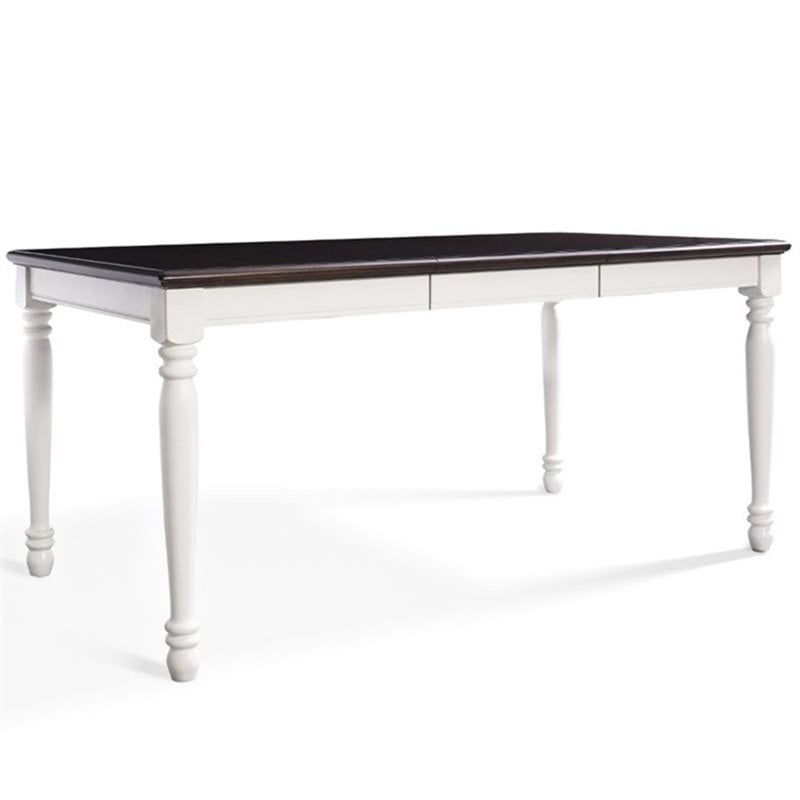 Pemberly Row Turned Leg Extendable Dining Table in White