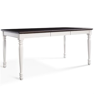 Pemberly Row Turned Leg Extendable Dining Table in White