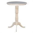 Pemberly Row Traditional Wood Round Top Natural Bar Table in Unfinished