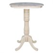 Pemberly Row Traditional Wood Round Top Natural Bar Table in Unfinished