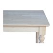 Pemberly Row Solid Wood Top Table with Turned Legs in Natural