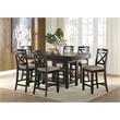 Pemberly Row Wood 4-Drawer Counter Height Dining Room Table in Black
