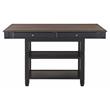 Pemberly Row Wood 4-Drawer Counter Height Dining Room Table in Black
